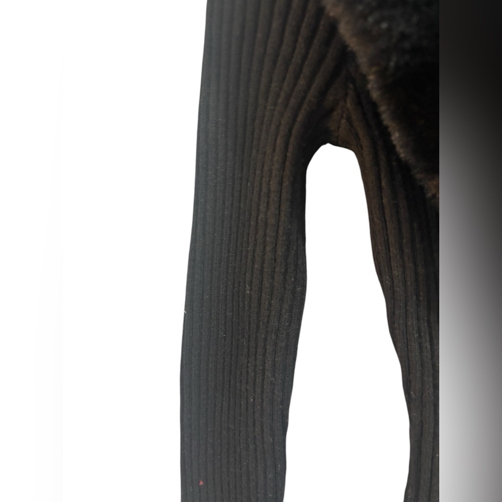 House of CB Ribbed Black Midi Dress with Faux Fur Collar - Picture 11 of 14